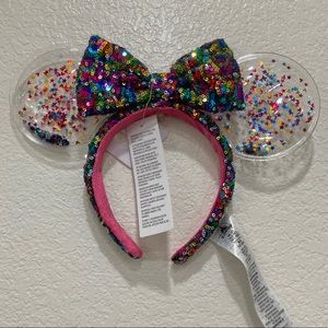 Clear Sparkle and Sequin Rainbow Ears! NWT!